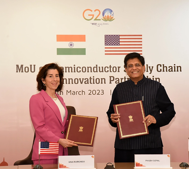 India and the United States sign an agreement on the semiconductor supply chain, with an emphasis on R&D and workforce development.