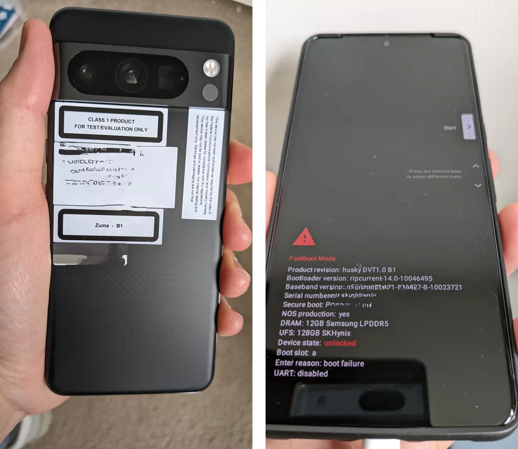 Google Pixel 8 Pro live images leaked by a user